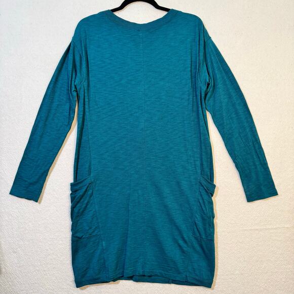 Lilla P Teal Green Long Sleeve Sweatshirt Tunic Dress Loose Fit Medium Lagenlook - Picture 2 of 7